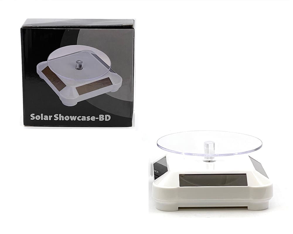 Solar Display Stand 3.5 Inch 360 Rotating White Base - 002-WH