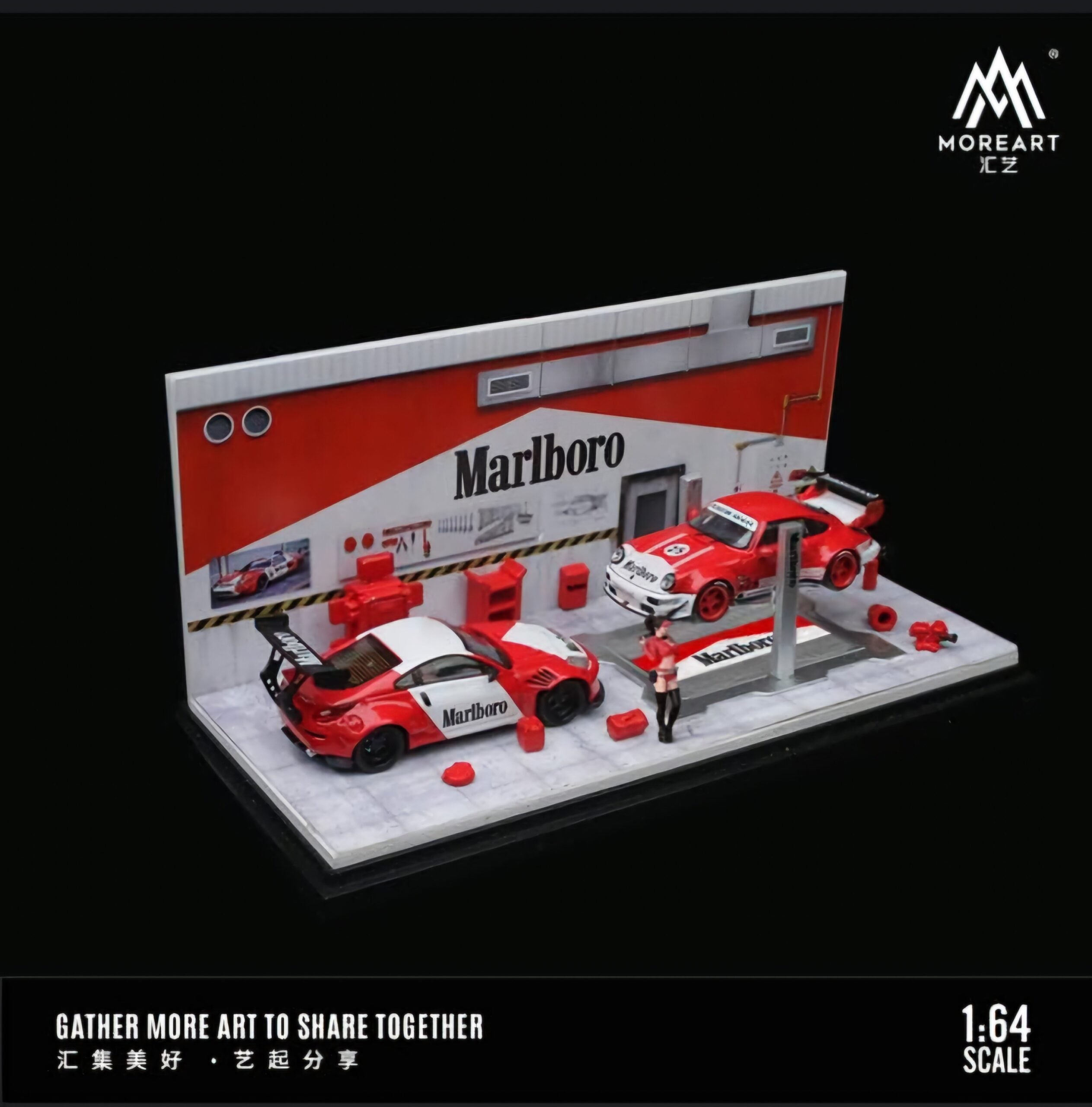 MoreArt Diorama 1:64-Marlboro -Automobile Repair Workshop Garage (MO641073)