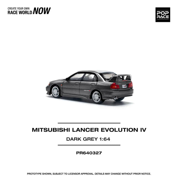 POPRACE 1/64, MITSUBISHI LANCER EVOLUTION IV DARK GREY, PR640327