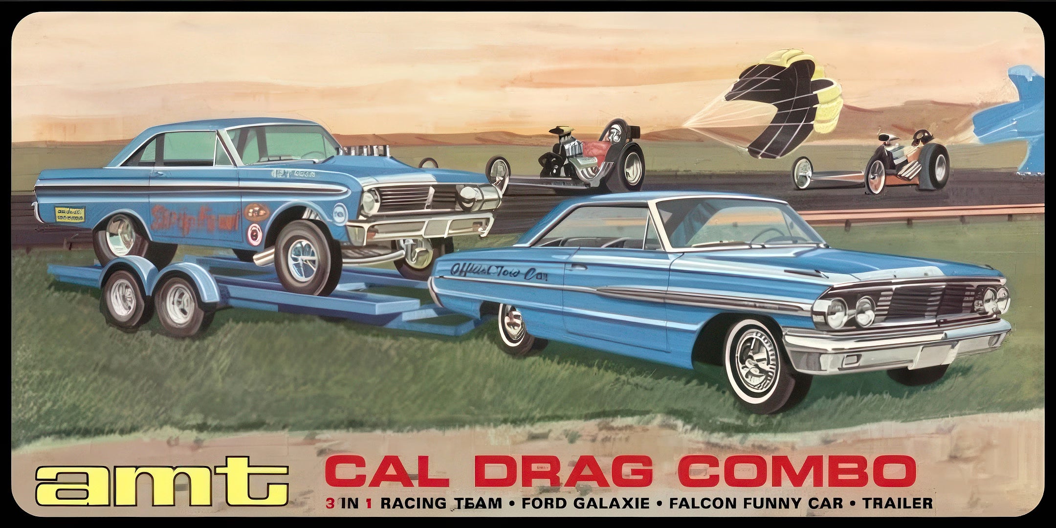 AMT Cal Drag Combo 3-in-1 Racing Team Model Kit 1:25 AMT1223/06