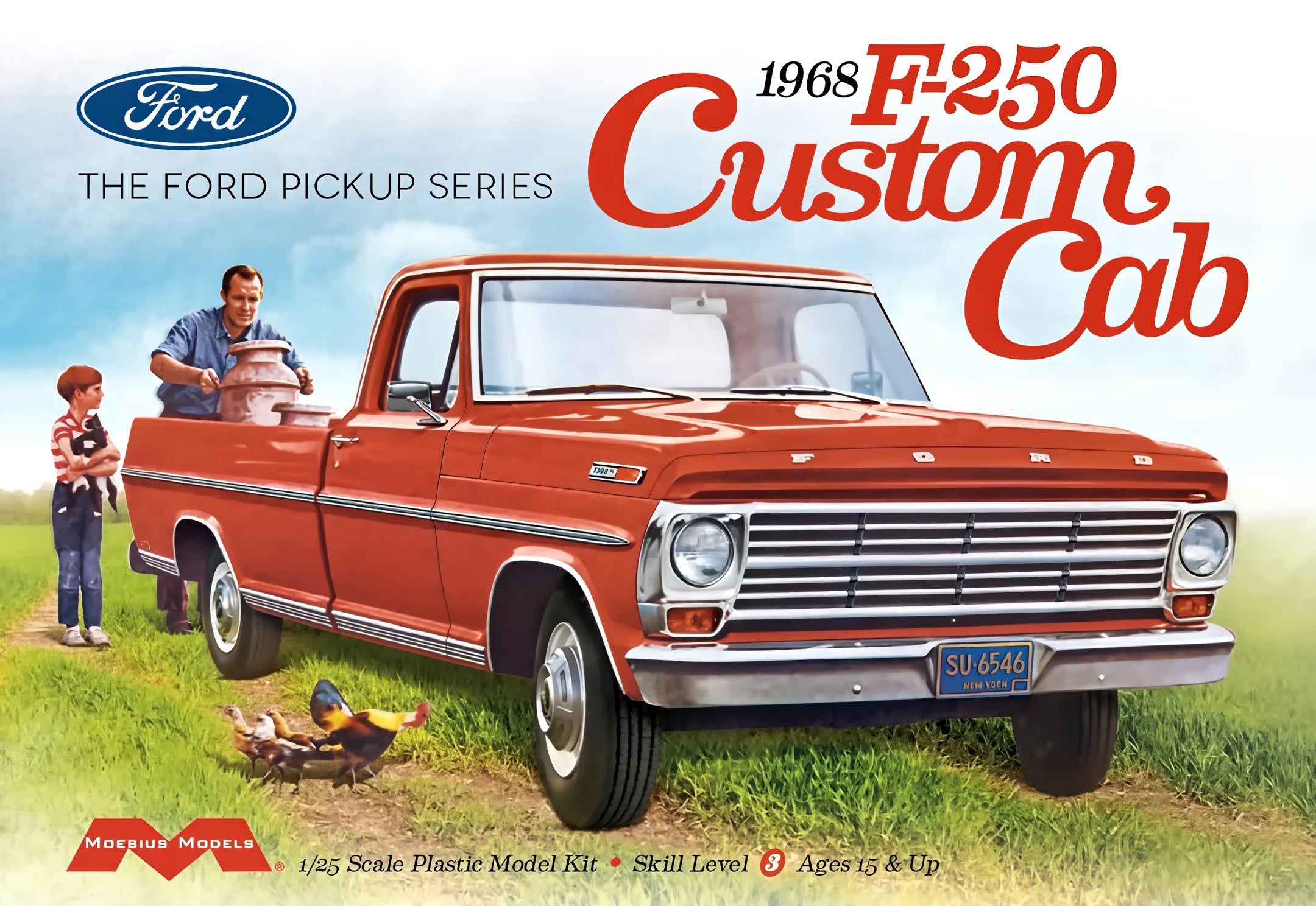 Moebius Models Ford F-250 Custom Cab 1968 1/25 Maquette 2564