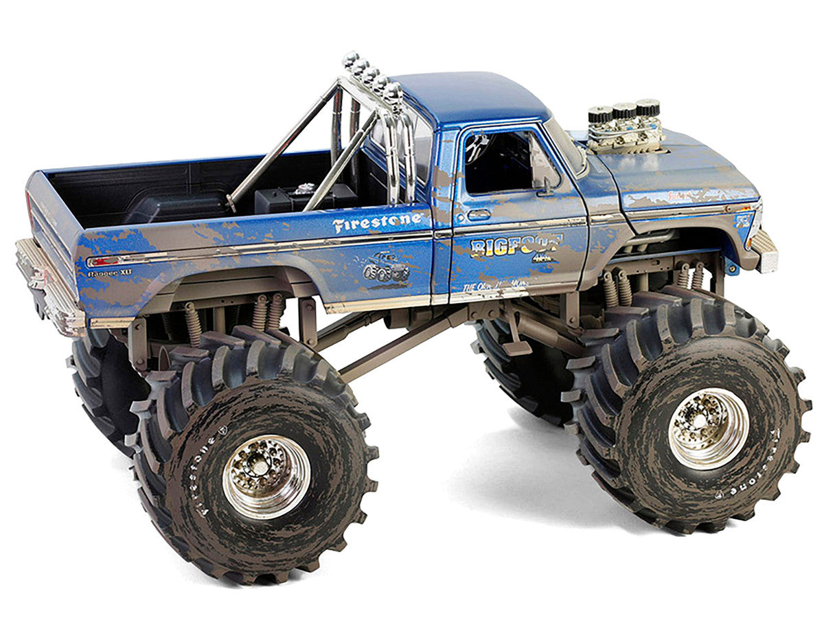 1974 Ford F-250 Monster Truck with 66-Inch Tires Blue "Bigfoot