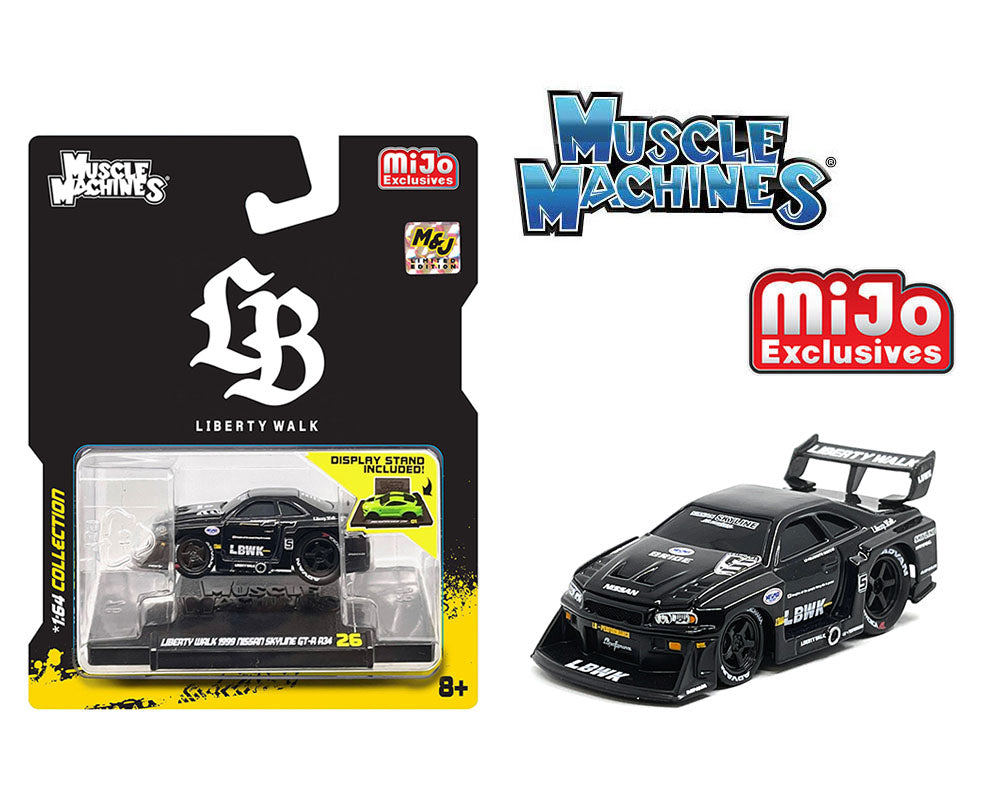 Muscle Machines LBWK ミニカーセット 1/64 LBWK 1999 Nissan Skyline GT-R R34 Liberty Walk – Nice Car Collection