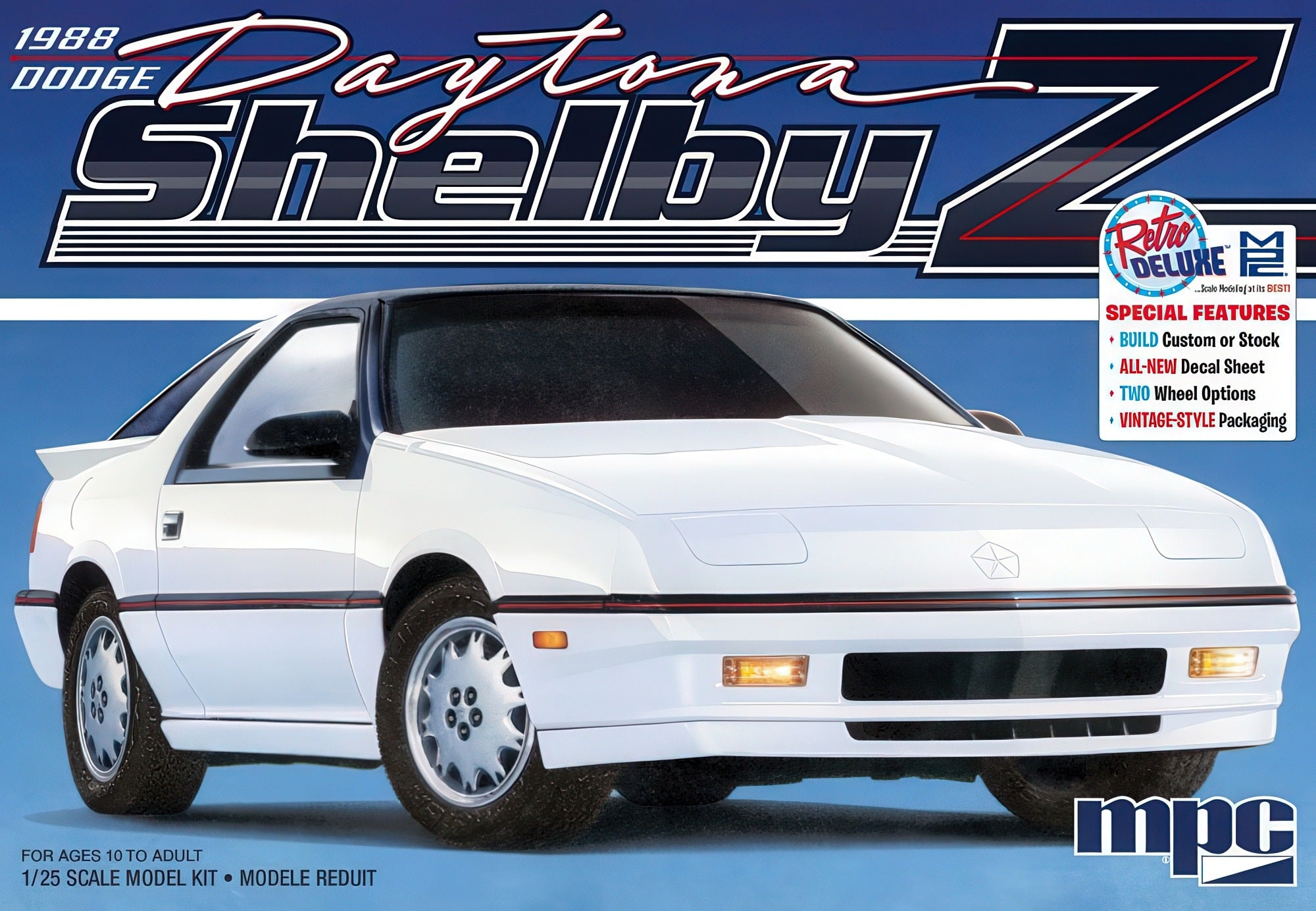 MPC 1988 Dodge Daytona Shelby Z 1/25 Scale Model Kit MPC1009