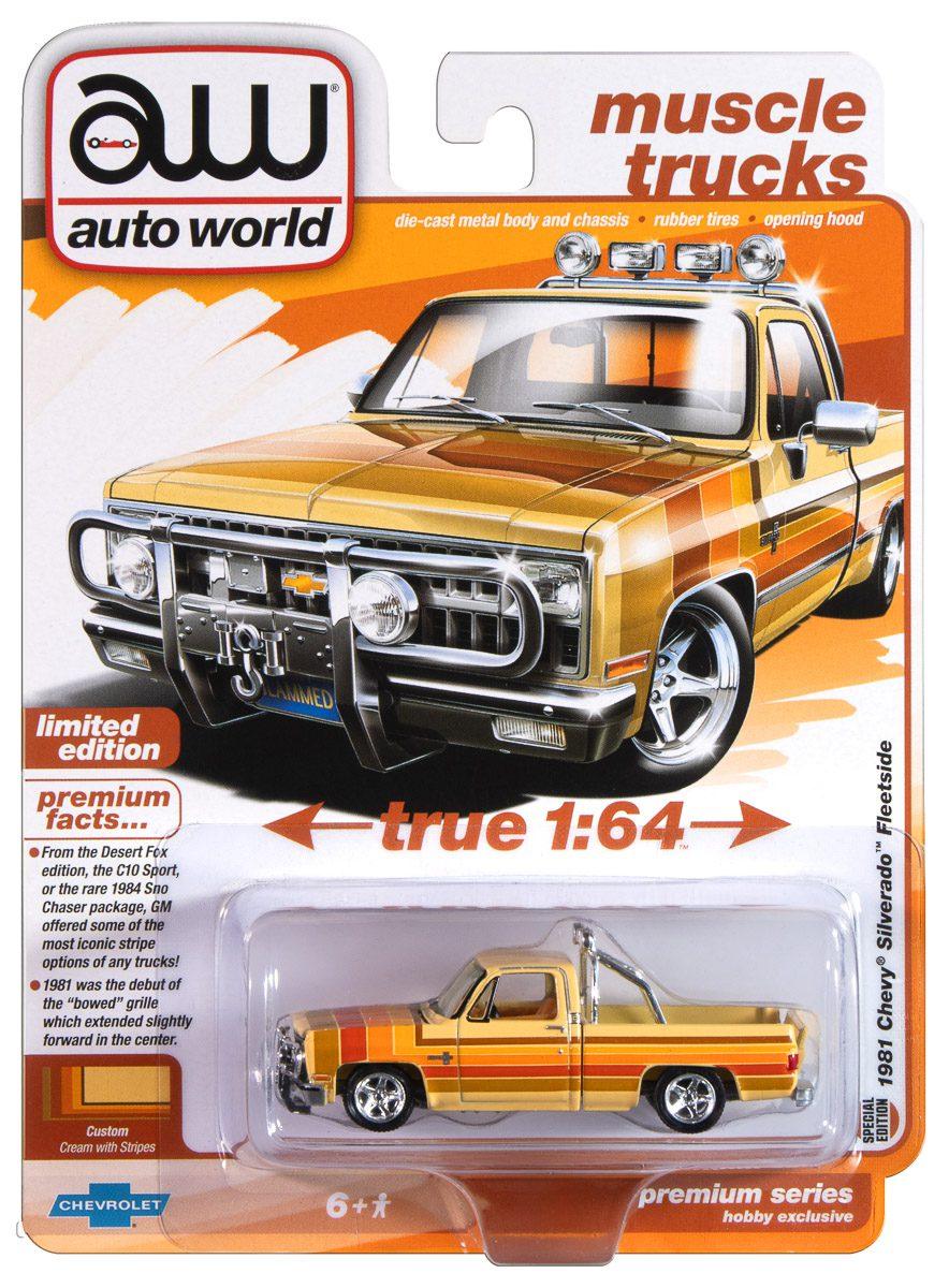 Autoworld 1:64-1981 Chevrolet Silverado Fleetside Custom Lowered 1:64 Beige AWSP191