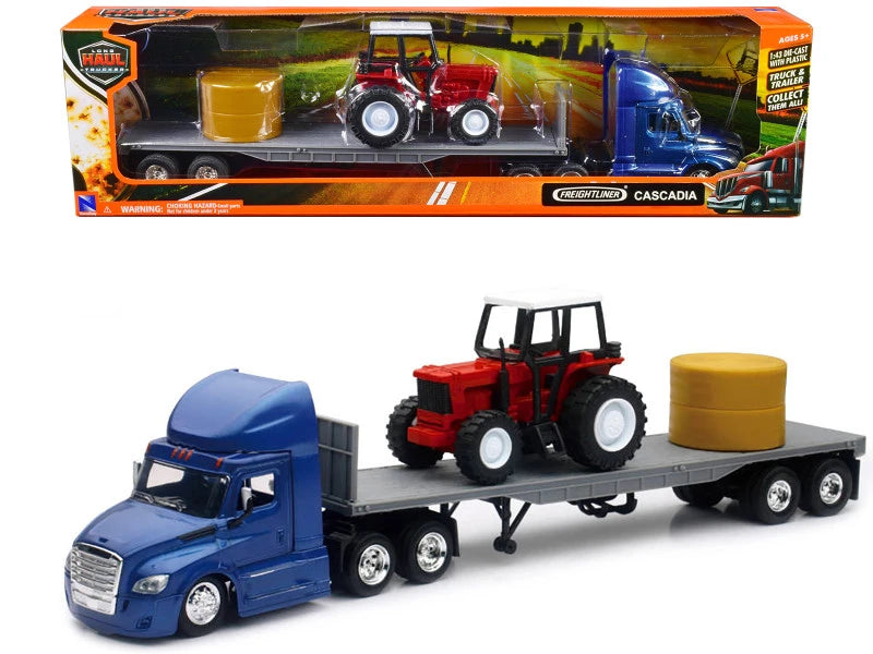 Freightliner Cascadia – Plateau avec tracteur agricole 1/43