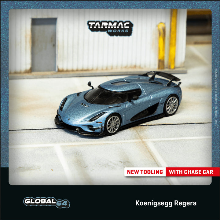(PRE-ORDER 2025) Tarmac Works 1:64, Koenigsegg Regera Light Blue Metallic