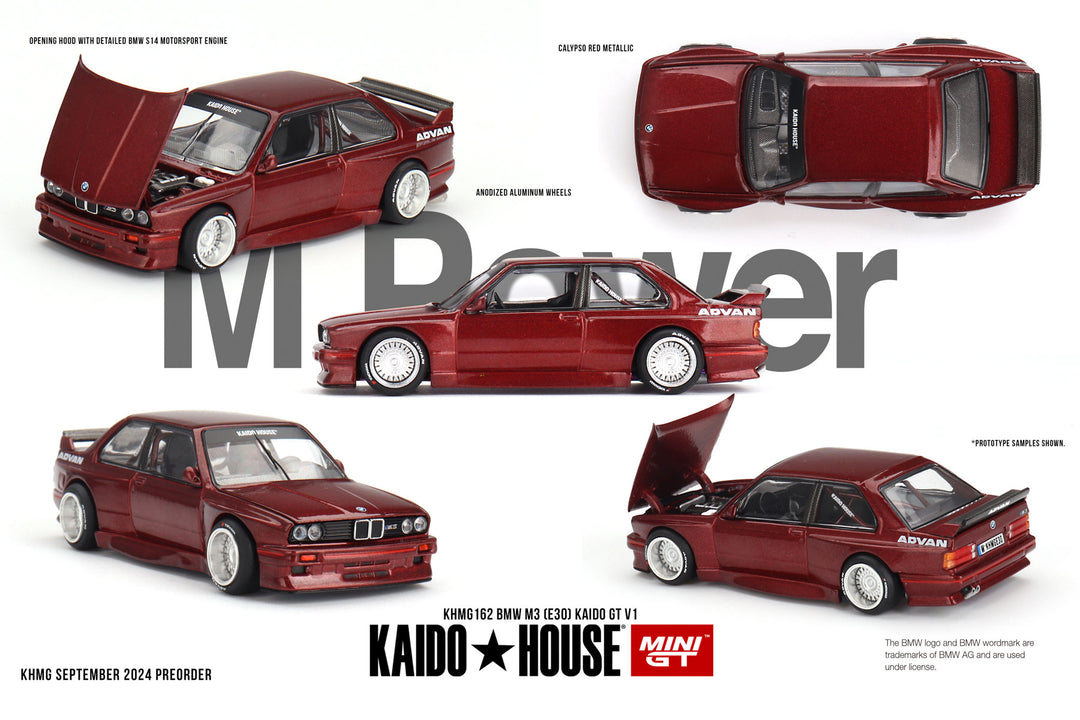 Kaido House x Mini GT - BMW M3 (E30) Kaido GT V1 – M Red (KHMG162) ***LIMITE DE 1 PAR CLIENT-LIMIT OF 1 PER CLIENT***