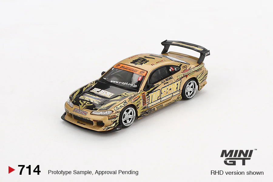 MINI GT- Nissan Silvia (S15) Top Secret D1GP- Gold (MGT00714)