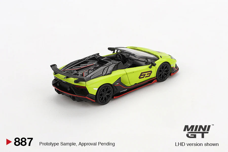MINI GT-Lamborghini Aventador SVJ 63 Roadster Verde Shock-(MGT00887)