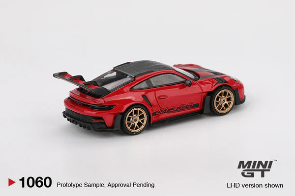 (PRE-ORDER 2025) Mini GT- Porsche 911 (992) GT3 RS Weissach Package – Guards (Red) MGT01060