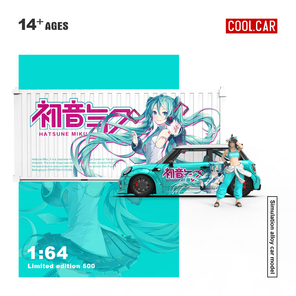 CoolCar 1:64- BMW Mini w/Figurine & Container - Hatsune Mika CC643642-2