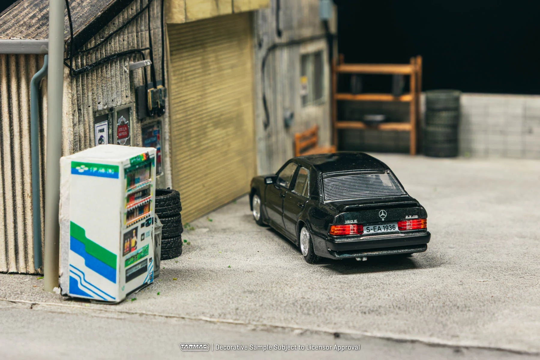 TARMAC WORKS GLOBAL64 1/64-Mercedes-Benz 190 E 2.3-16 Blue-Black metallic T64G-047-BK
