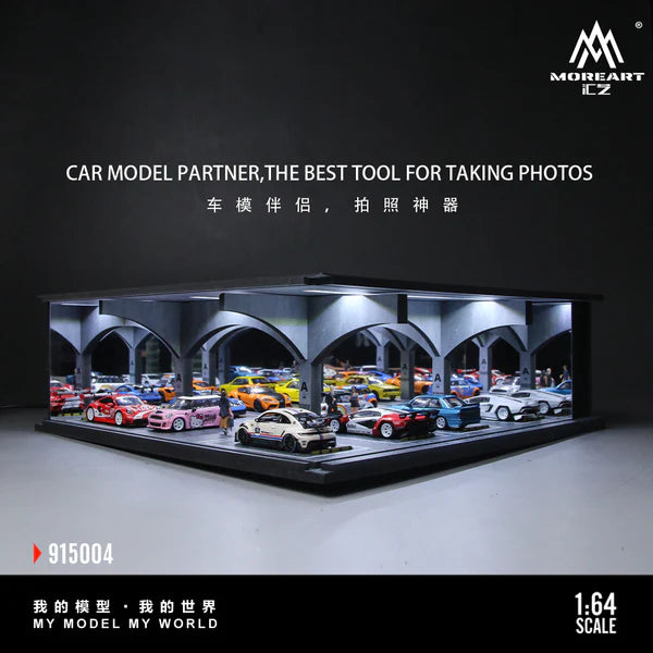MoreArt Diorama 1:64- Garage de stationnement souterrainé clairé-Underground Parking Garage Lighted Assembly Scene MO915004