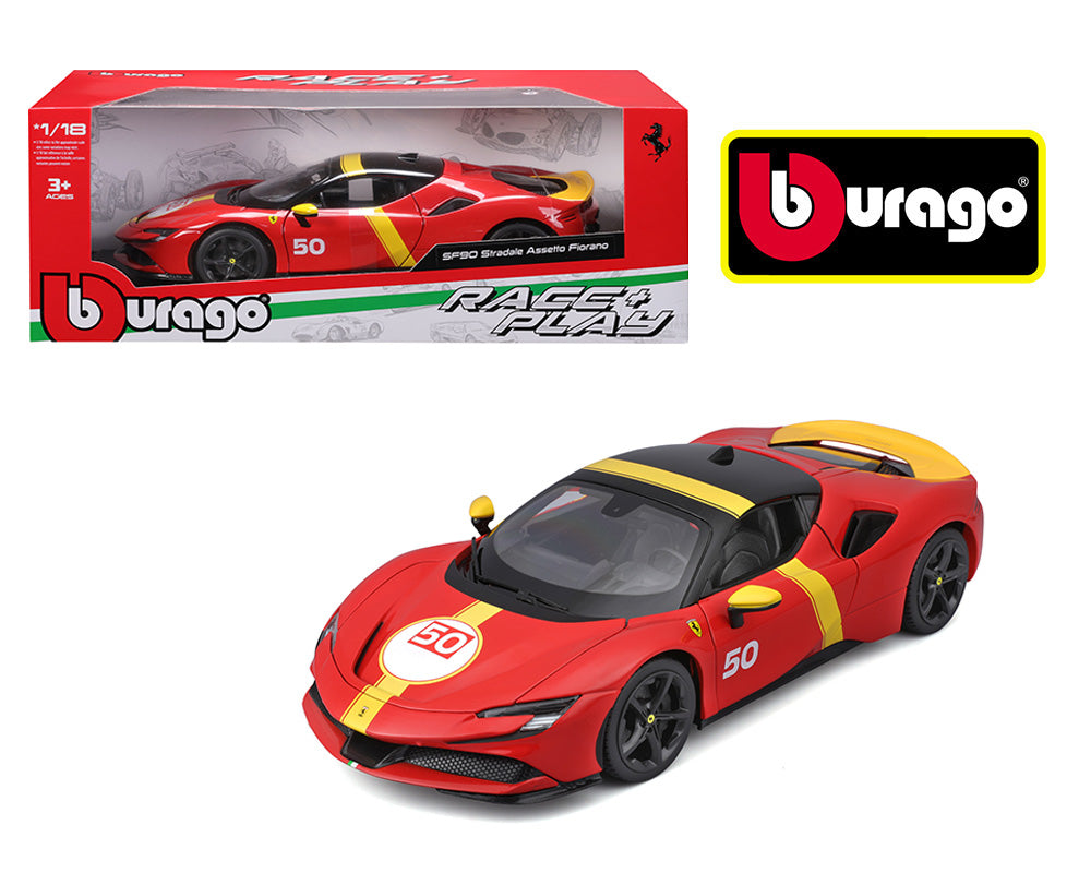 Bburago 1:18 Ferrari SF90 Stradale – Red- Ferrari Race & Play