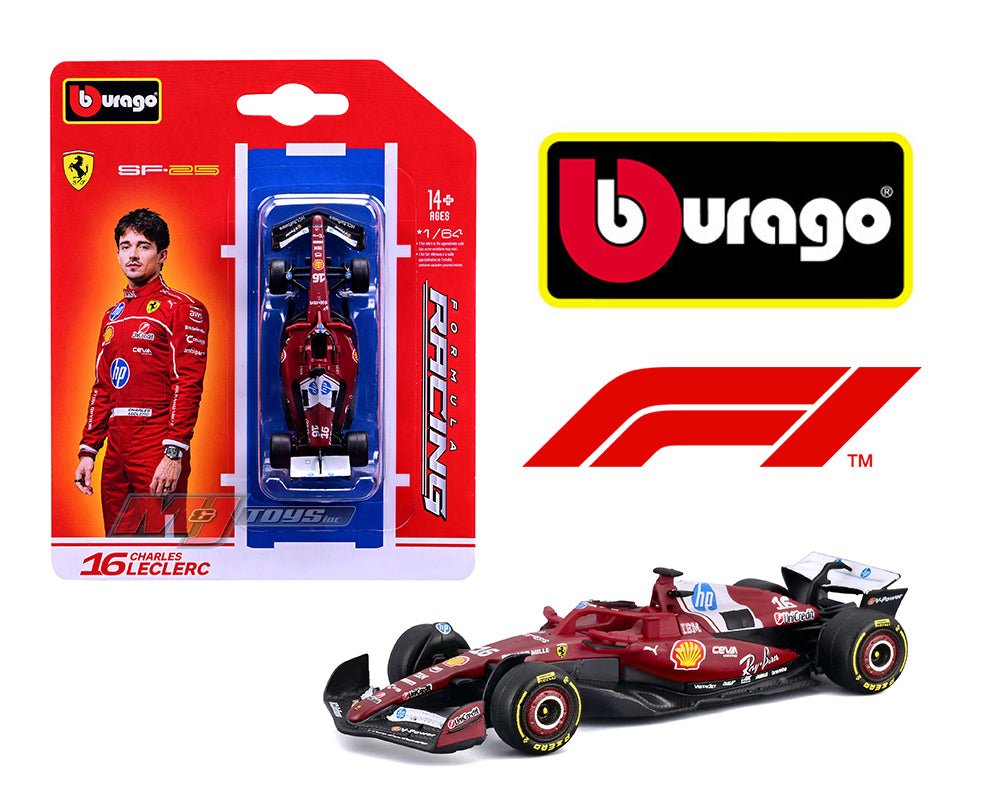 BBurago 1:64-F1 2025 Ferrari SF-25 #16 Charles Leclerc – Nice Car