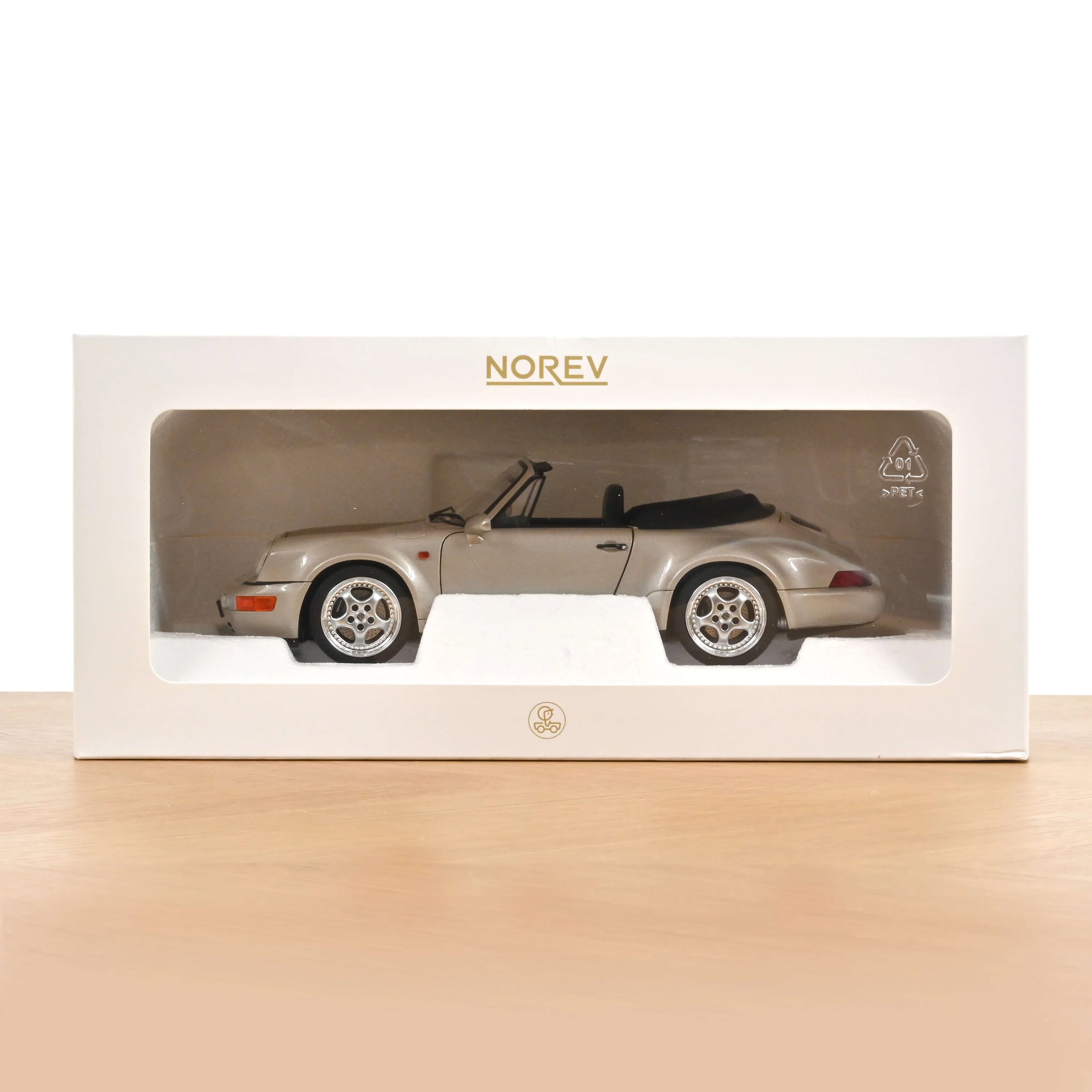 Porsche 911 Turbo Look Cabriolet 1992 Zermatt Silver métallisé 1:18 – Norev 187140