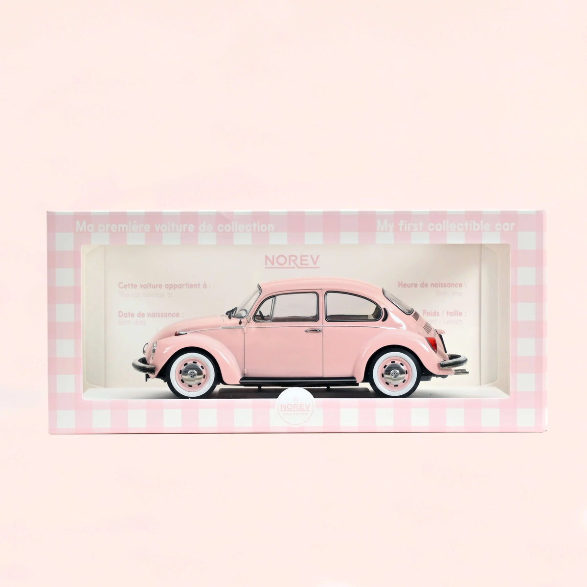 Norev 1:18 Volkswagen Beetle 1303 1973 Pastel Pink New Baby Gift 188677