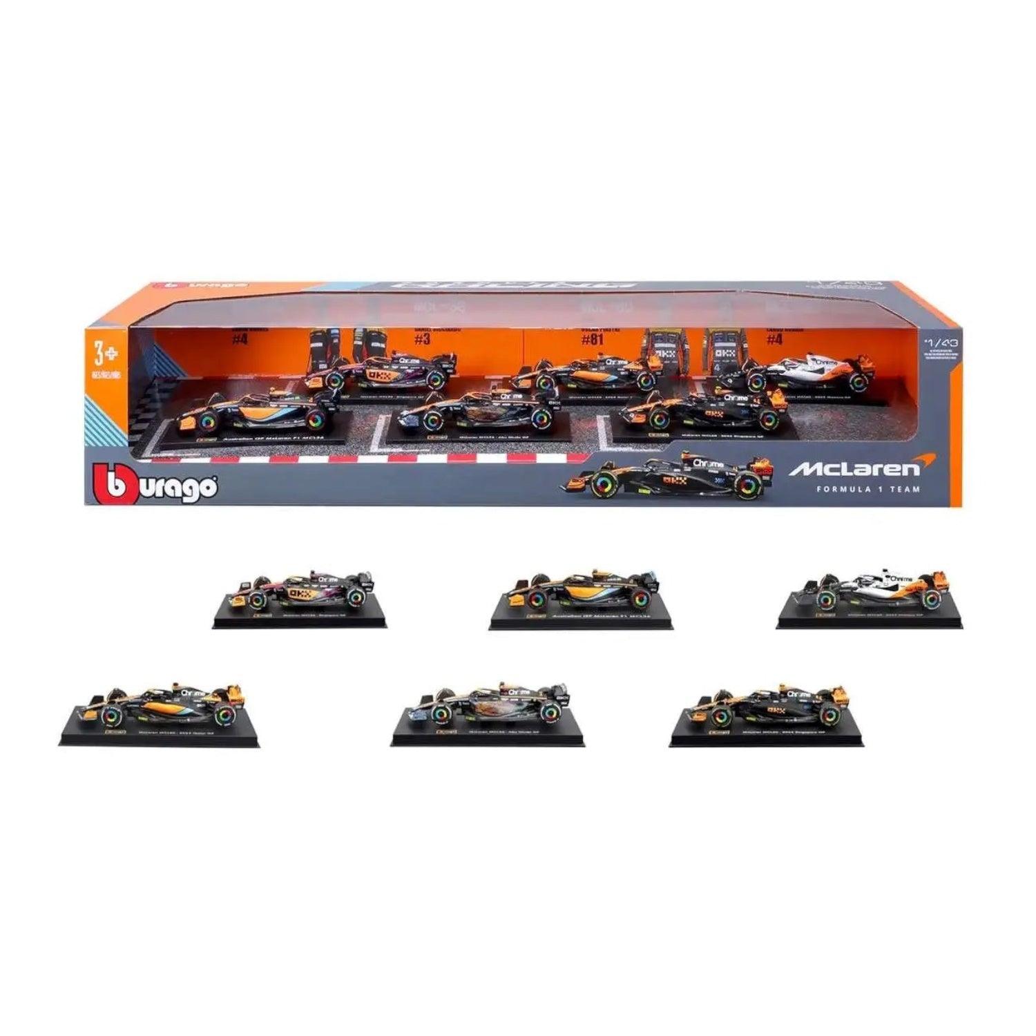 Bburago McLaren Racing Formula 1 - 6 Cars Exclusive Set - 2023