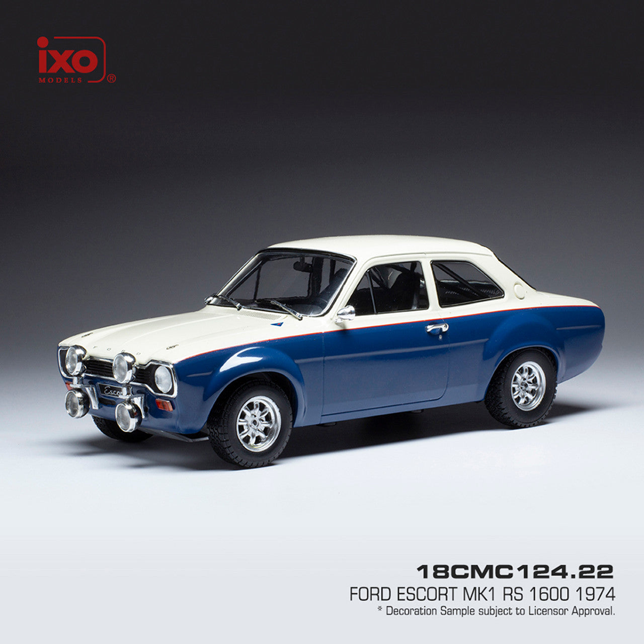 1974 FORD ESCORT MK1 RS 1600 Blue and Pearl White (1:18)