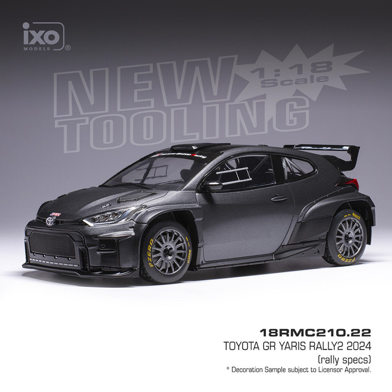 TOYOTA GR YARIS Rally2 2024 Grey (rally specs) (1:18)