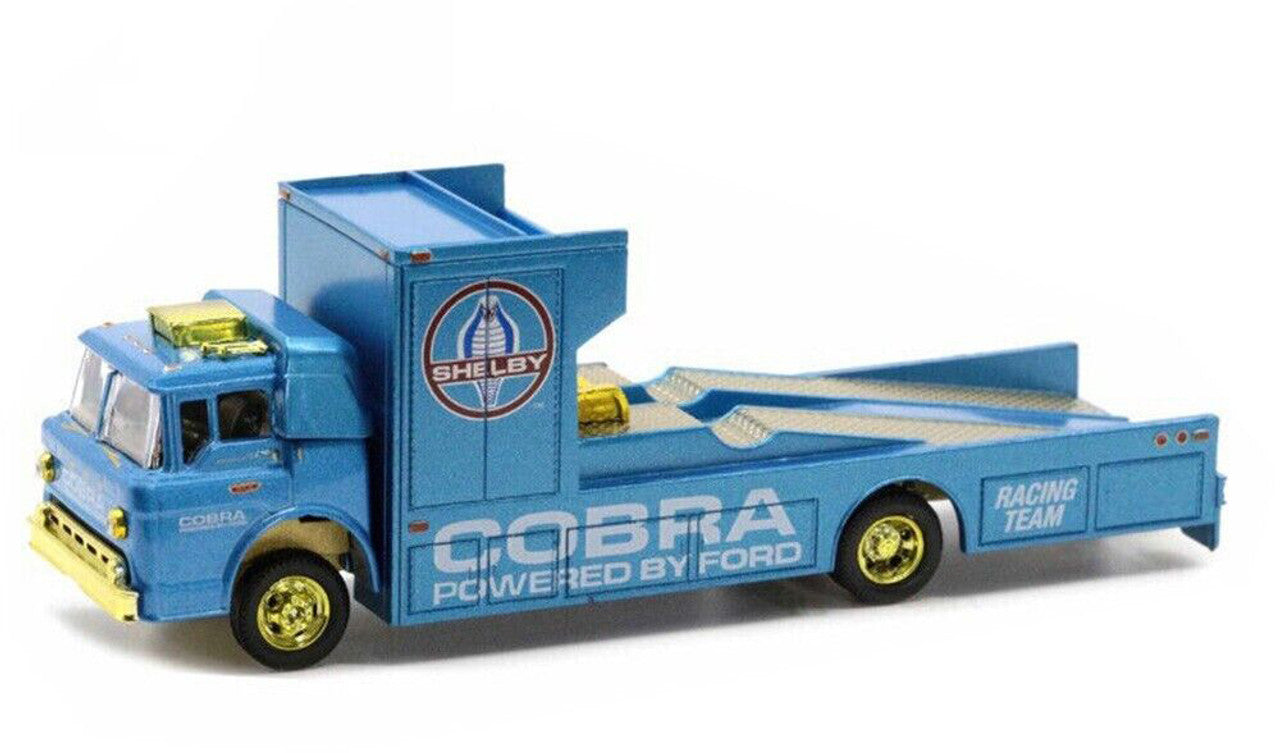 Chase Cars-1966 Ford C-950 Ramp Truck Guardsman Blue Metallic "Shelby Cobra Racing Team"