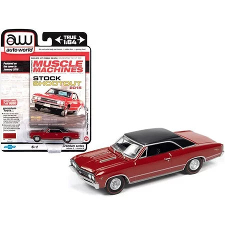 1967 Chevrolet Chevelle SS Capri in Bolero Red with Flat Black Vinyl Top 1:64