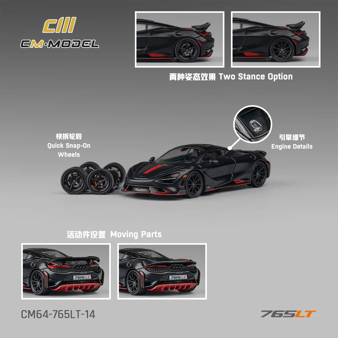 CM MODEL-McLaren 765LT-(Matte Black) CM64-765LT-14