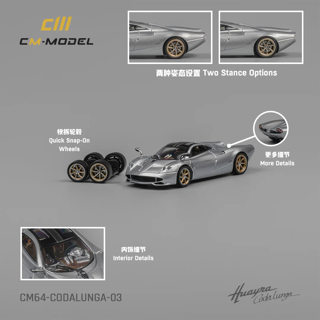 CM MODEL-Pagani Codalunga (Metallic Silver) CM64-CODALUNGA-03