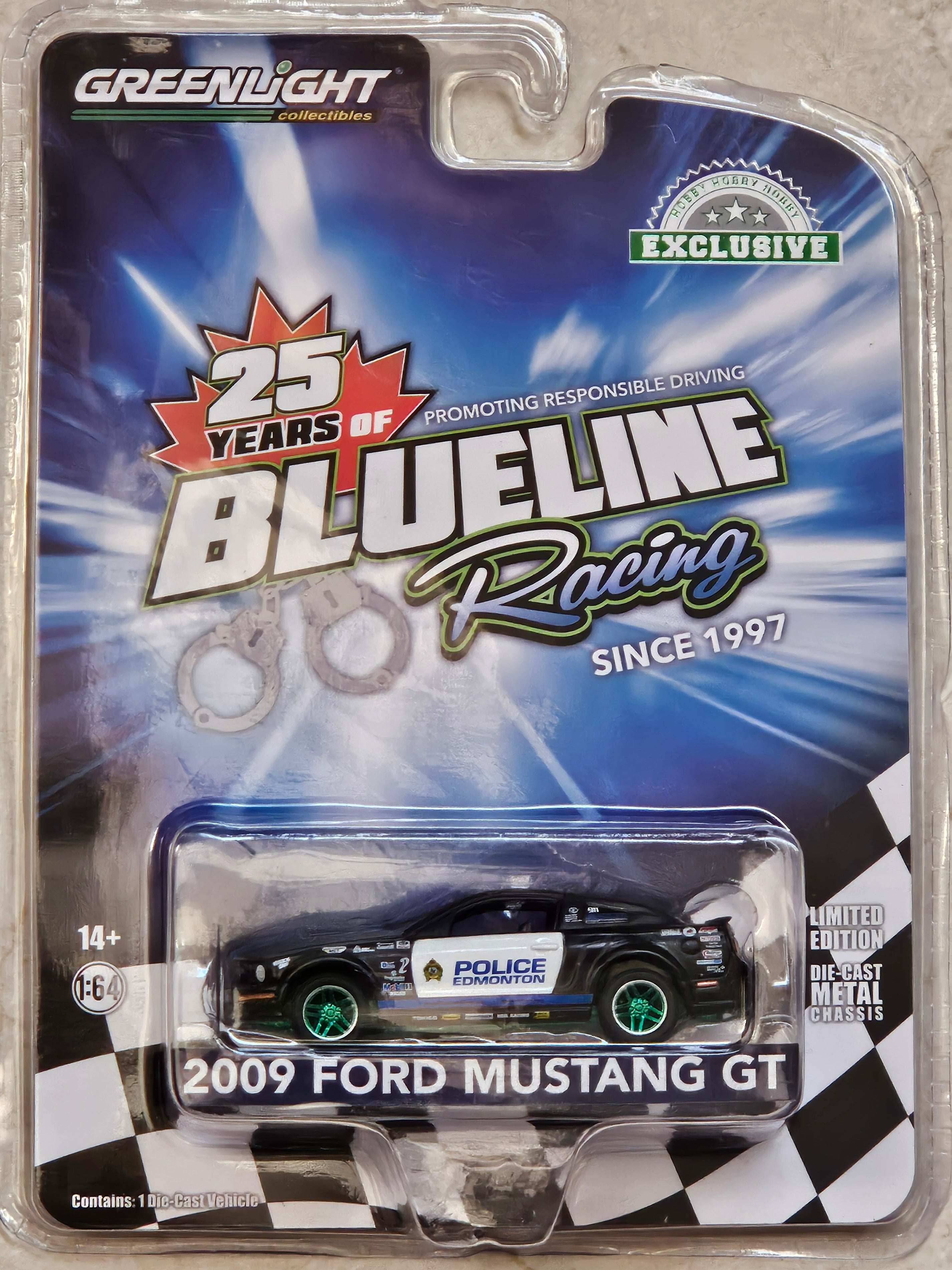 Chase Green Machine-2009 Ford Mustang GT Police Edmonton "Blue Line Racing 25 Year"