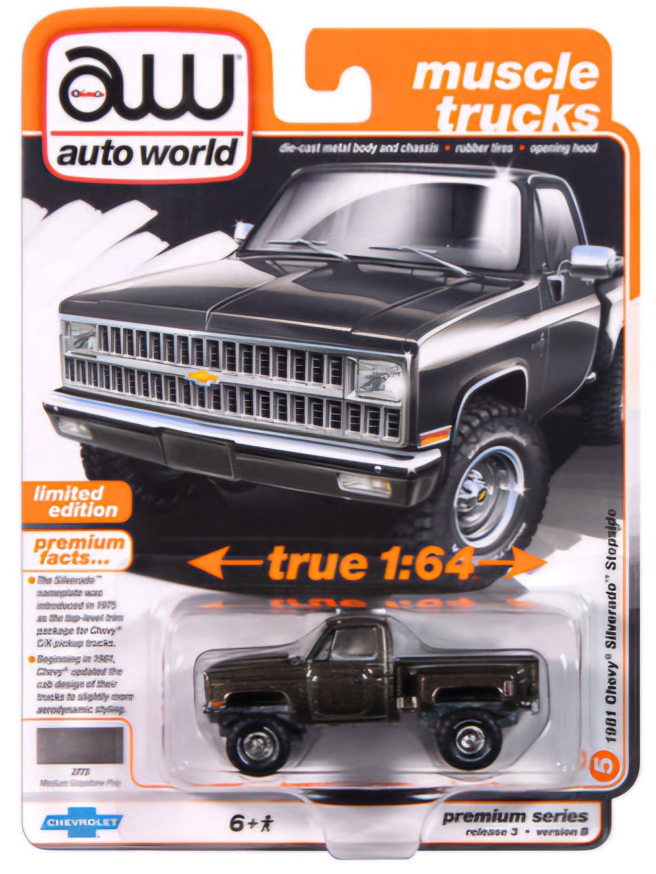 1981 Chevrolet Silverado Stepside 10 4X4 Pickup Truck in Medium Graystone Poly - AWSP179/24B