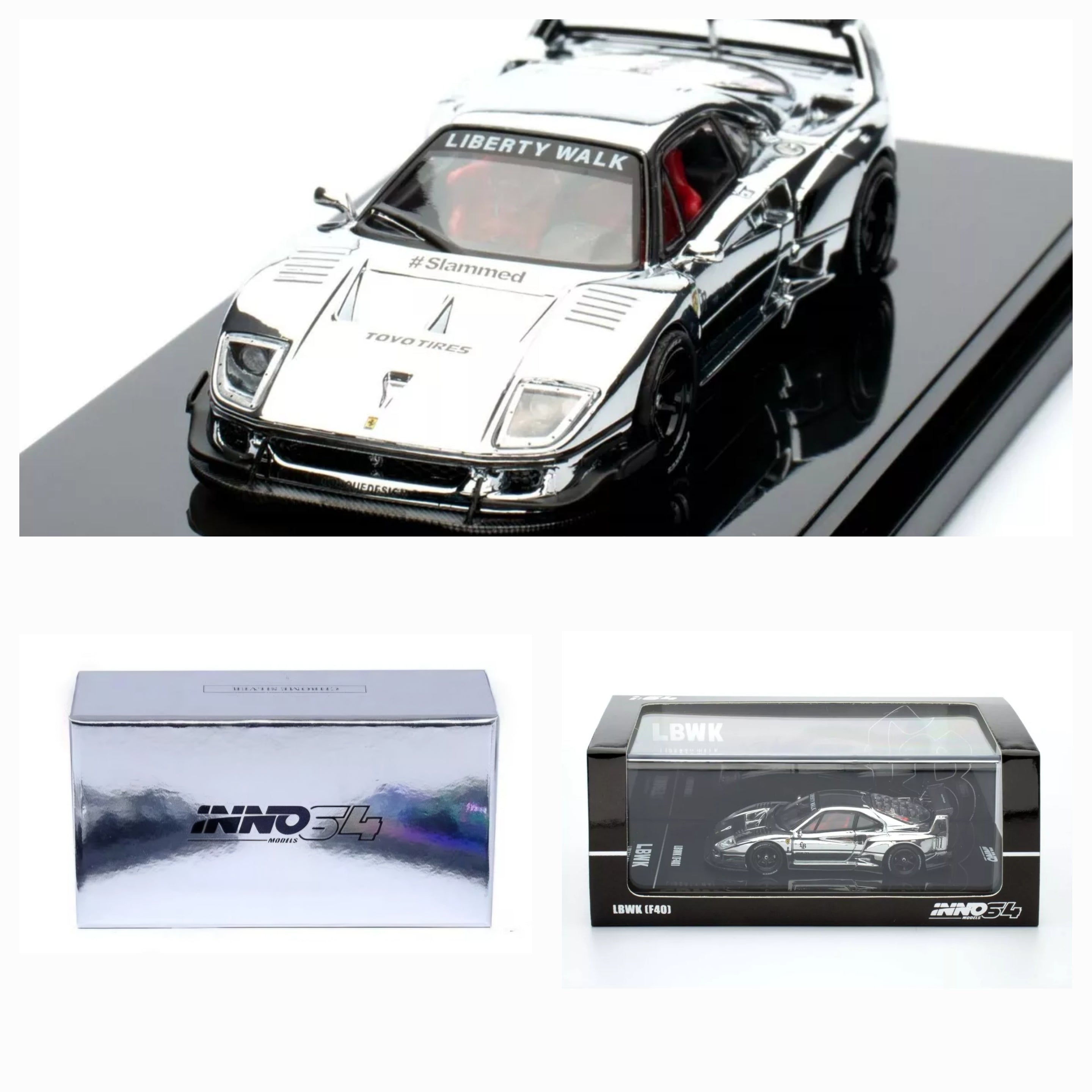 Ferrari F40 Liberty Walk (Chrome Silver) - China Hobby Expo 2024 *LIMIT 2 PER CLIENT*