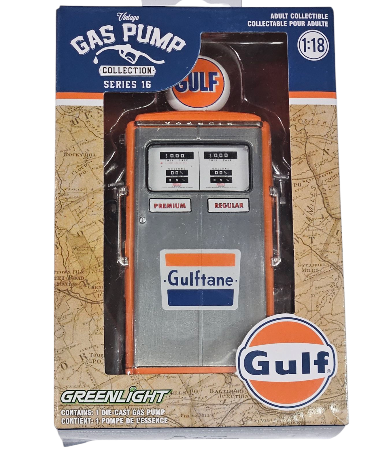 SUPER CHASE GREEN MACHINE-Gulf - 1954 Tokheim 350 Twin Gas Pump