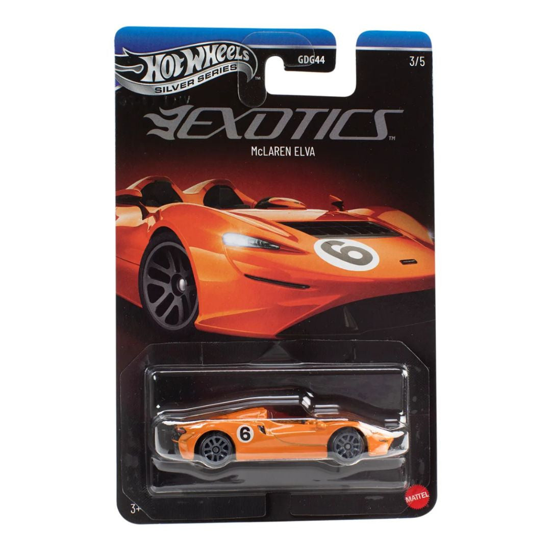 Hot Wheels Silver Series Exotics 2026 1:64 McLaren Elva 3/5 – JKX78
