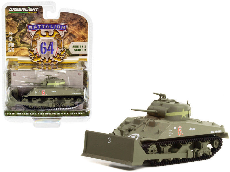 1944 M4 Sherman Tank with Bulldozer Pusher Blade