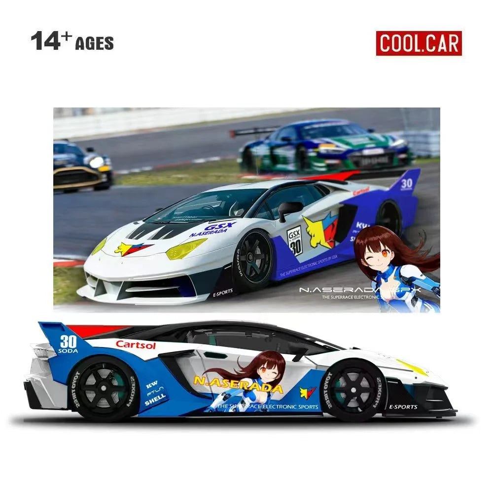 Lamborghini Aventador LP700-4 GT Evo Livrée no 30 Blanche – Cool Car 1:64 CC643830