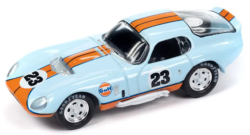 1965 Shelby Daytona Gulf in Light Gulf Blue with Orange Stripes