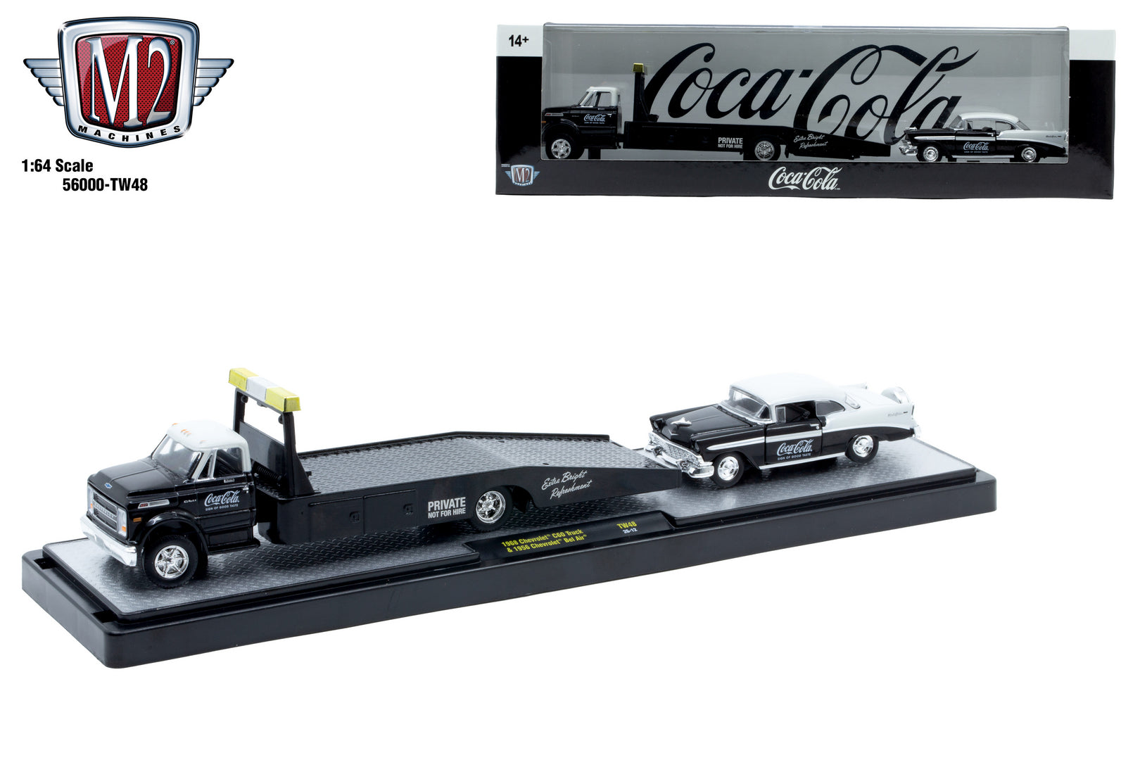 1958 Chevrolet Spartan LCF & 1956 Chevrolet Bel Air – M2 Machines 1:64 Auto-Haulers Coca-Cola Release TW48 – 56000-TW48-A