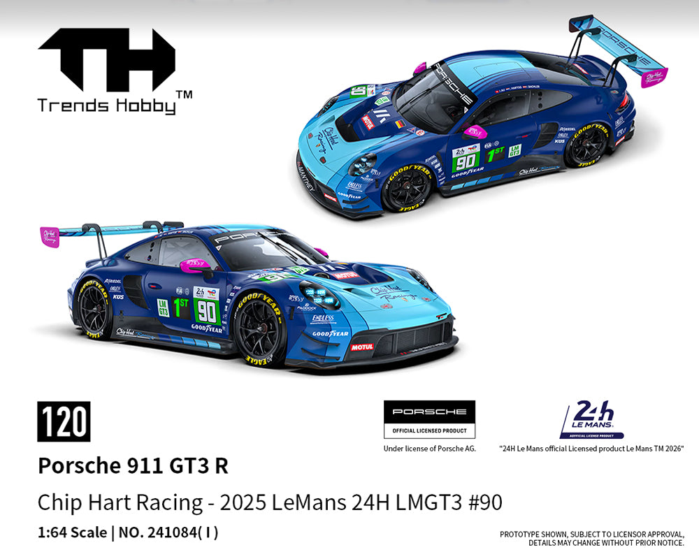 (PRE-ORDER 2026) Trends Hobby 1/64-Porsche 911 GT3 R Le Man 24H 2025
