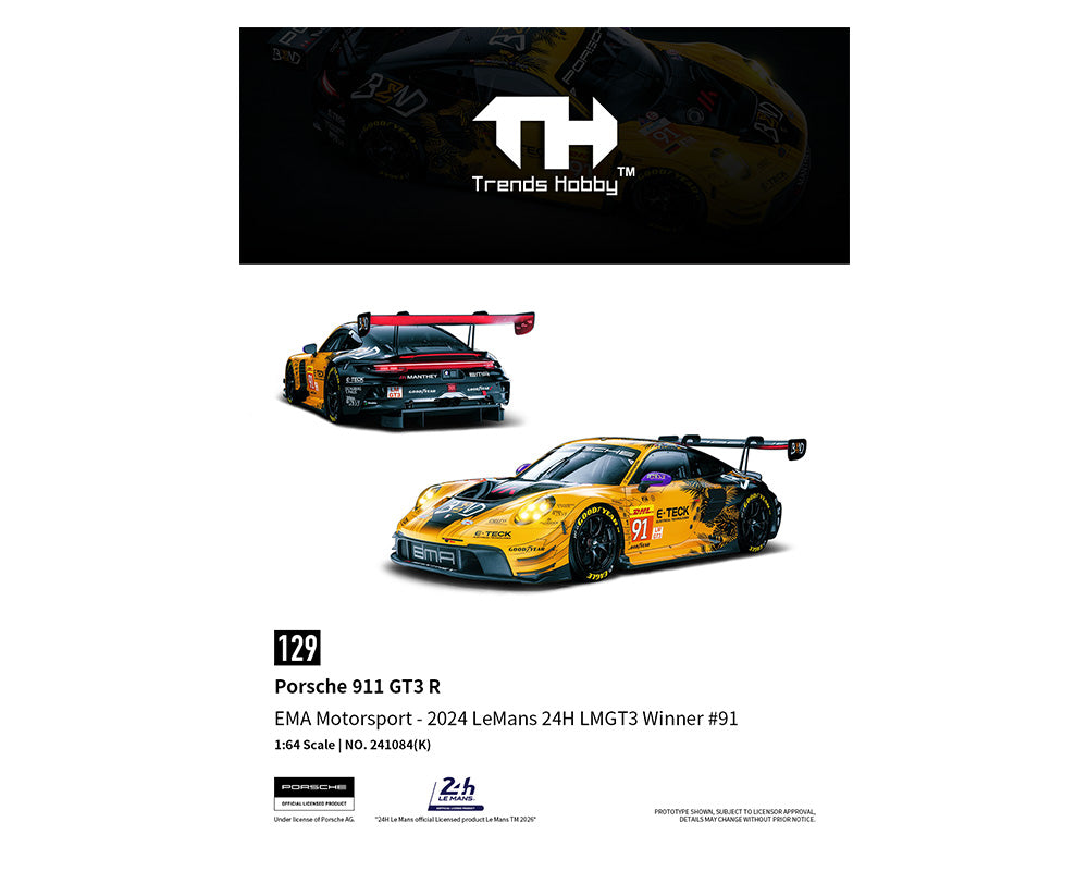 (PRE-ORDER 2026) Trends Hobby 1/64-Porsche 911 GT3 R – EMA Motorsport – LeMans 24H 2024