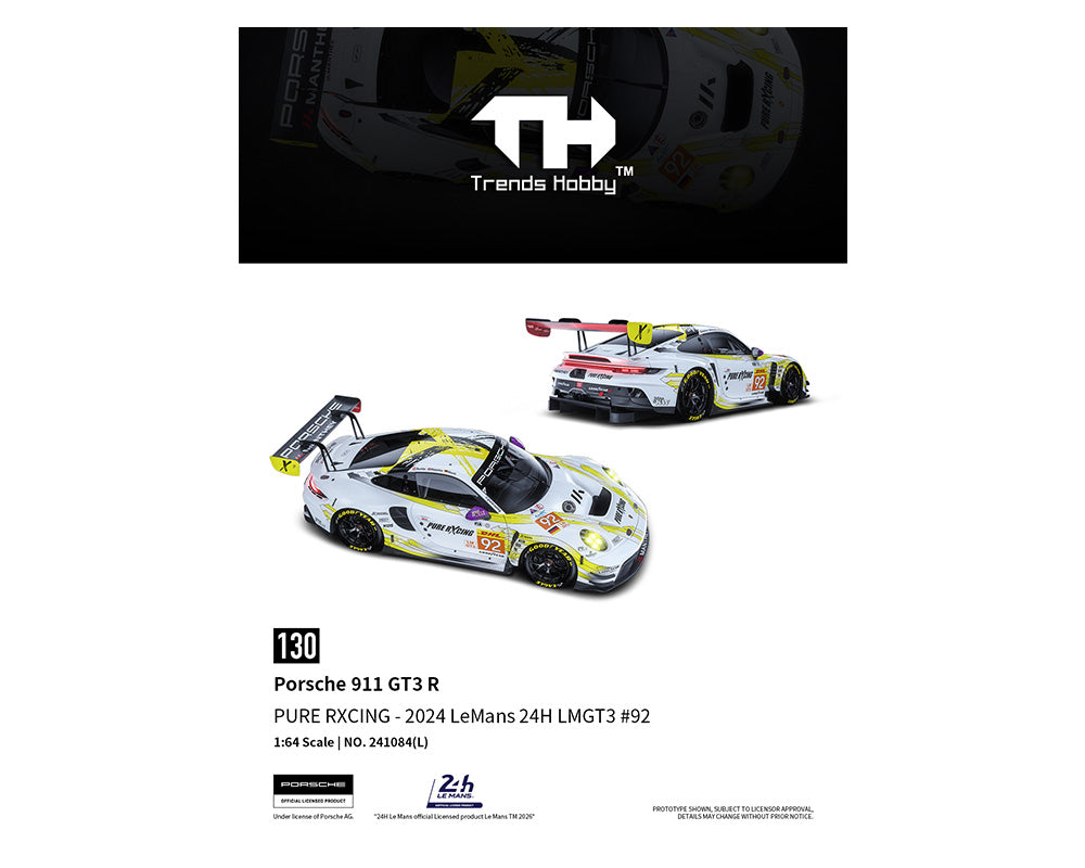 (PRE-ORDER 2026) Trends Hobby 1/64-Porsche 911 GT3 R – PURE RXCING – LeMans 24H 2024