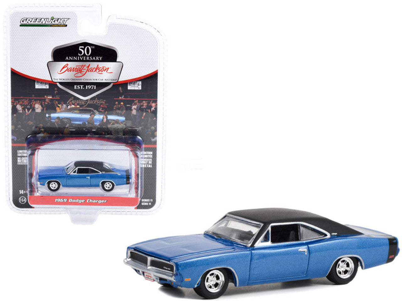 1969 Dodge Charger (Blue Metallic with Black Vinyl Top and Tail Stripe)