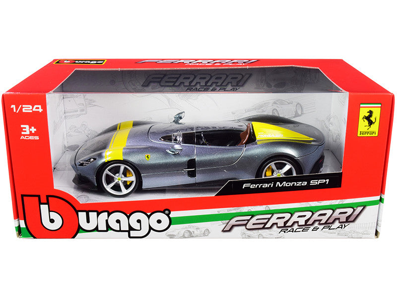 Bburago 1:24-Ferrari Monza SP1 Silver 18-26027RD