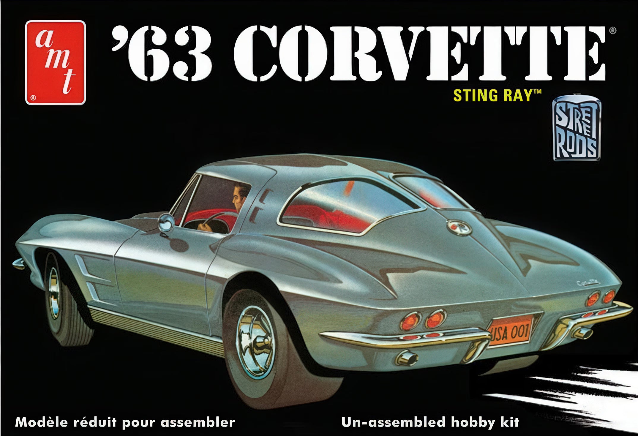 AMT 1963 Chevy Corvette Sting Ray 3-in-1 Model Kit 1:25 AMT861/12