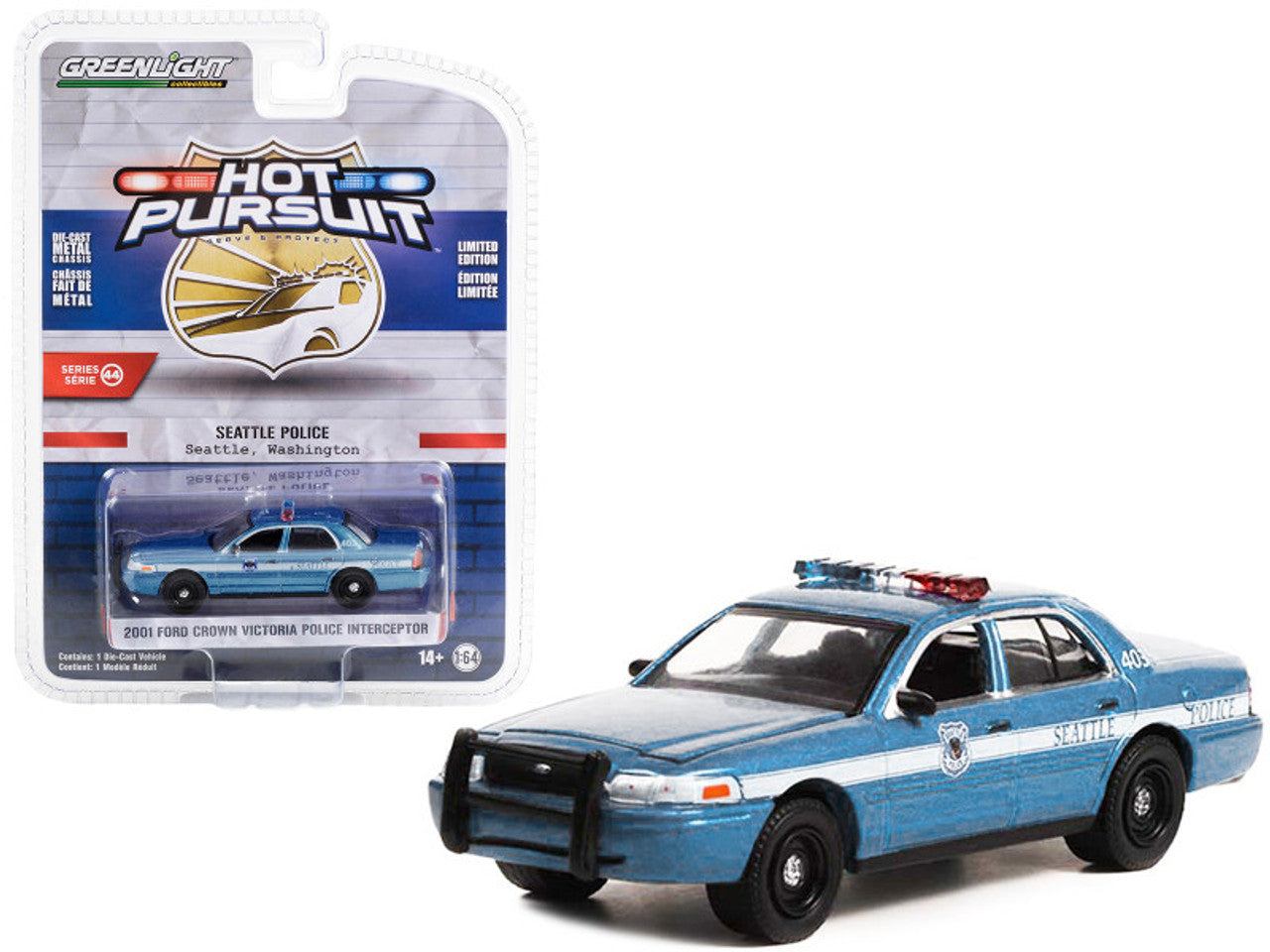 2001 Ford Crown Victoria Police Interceptor Blue Metallic "Seattle Police Seattle Washington"