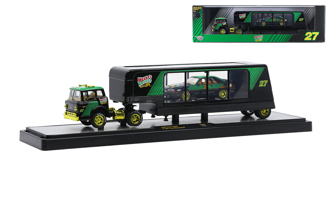 Chase Cars-Mello Yello 1990 Ford C-8000 & 1987 Ford Mustang GT