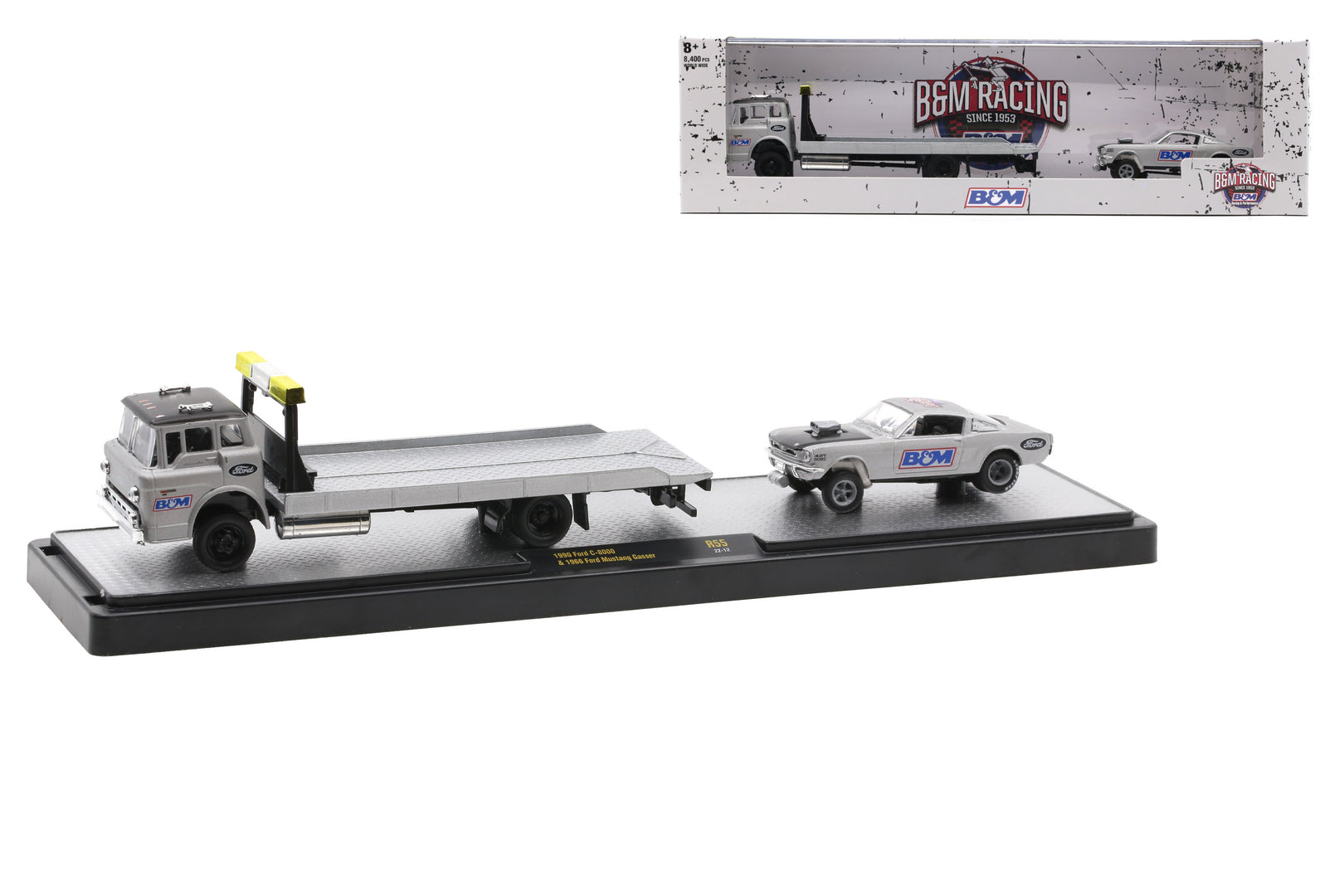 B&M Racing 1990 Ford C-8000 & 1966 Ford Mustang Gasser - M2 Machines Auto-Haulers Release 55 (36000-55C)