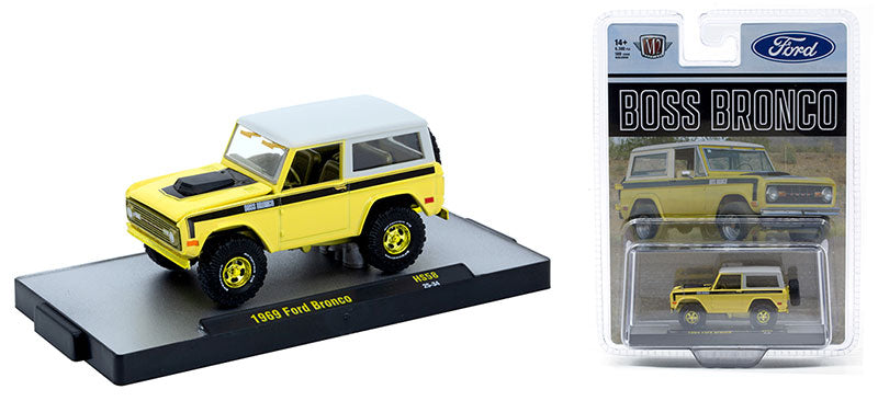 CHASE CARS-1969 Ford Boss Bronco Yellow-(M2 Machines-Hobby Exclusive) CHASE-31500-HS58