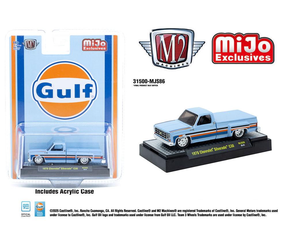 M2 Machines-1978 Chevrolet Silverado 30 Custom-Gulf 31500-MJS86