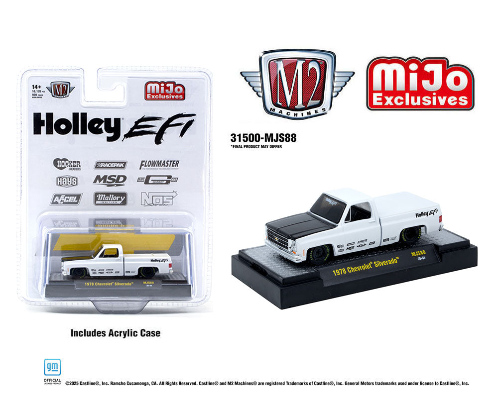 1978 Chevrolet Silverado Holley Custom – White – M2 Machines- MiJo Exclusives 31500-MJS88